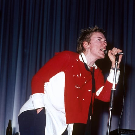Johnny Rotten performing with the Sex Pistols in Dunstable