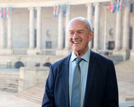 Roelf Meyer outside Union Buildings in Pretoria