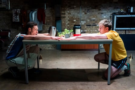 Adam Goodbody (Understudy Cassius) and John Chisham (Understudy Brutus) in Petty Men by John Chisham, Júlia Levai and Adam Goodbody at Arcola theatre.