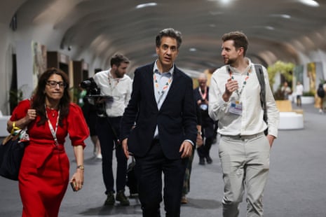 Britain’s Secretary of State for Energy Security and Net Zero Ed Miliband walks at the UN Climate Change Conference (COP30), in Belem, Brazil, November 22, 2025.