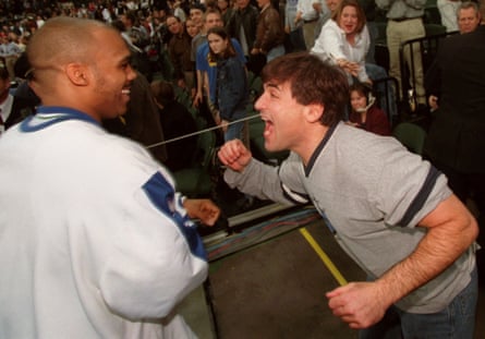 Mark Cuban successful 2000, his first twelvemonth arsenic proprietor of nan Mavericks. He often came crossed arsenic much of a instrumentality than an owner.