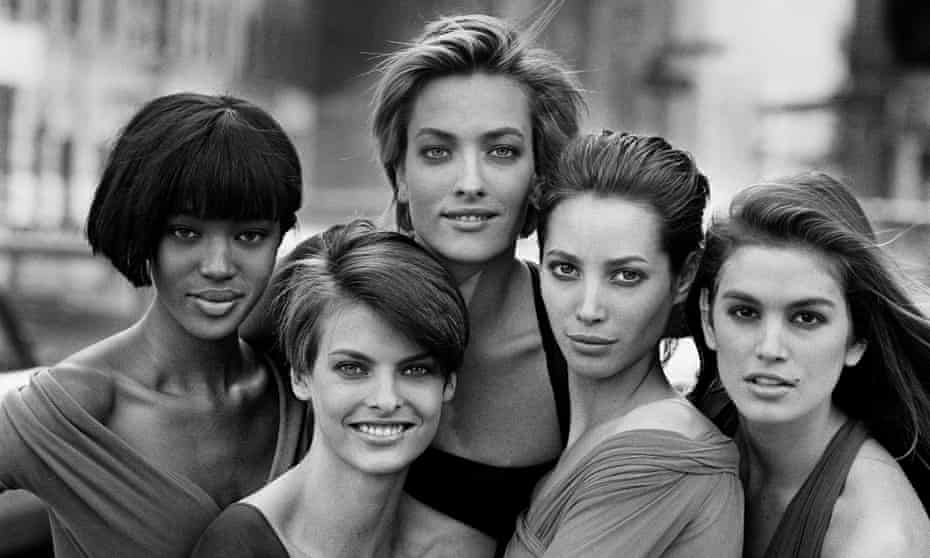 Nineties here we come … from left, Naomi Campbell, Linda Evangelista, Tatjana Patitz, Christy Turlington and Cindy Crawford. Click here to see the full image.