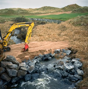 Construction and damming of Blairton Burn on the golf course, which created a water hazard, causing the course to collapse between the third green and the fourth tee, 2013
