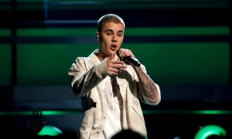 Justin Bieber performing at the 2016 Billboard Awards in Las Vegas.