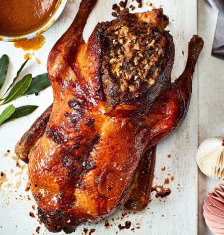 Honey-glazed roast duck