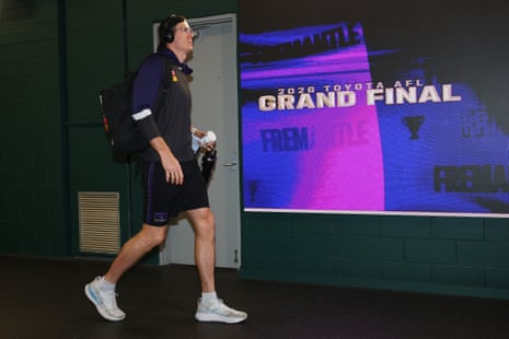 Mason Cox arrives at the MCG