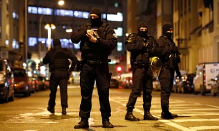 French special police forces secure an area during a police operation seeking the suspected gunman.
