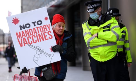 An anti-vaccine protest in London in November.