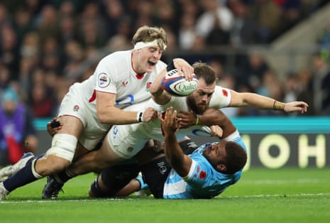England’s Luke Cowan-Dickie scores their first try.