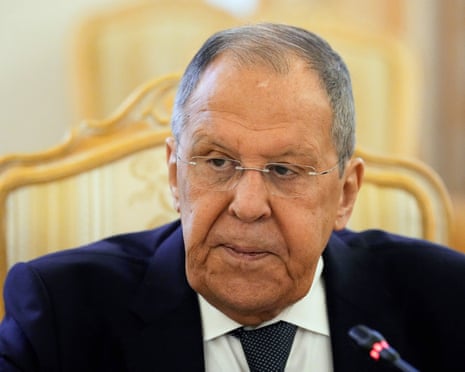 Russia's foreign minister Sergei Lavrov attends a meeting with India's Foreign Minister at Zinaida Morozova's Mansion in Moscow earlier today.