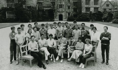 John Makepeace, centre, and the first intake of Parnham College students.