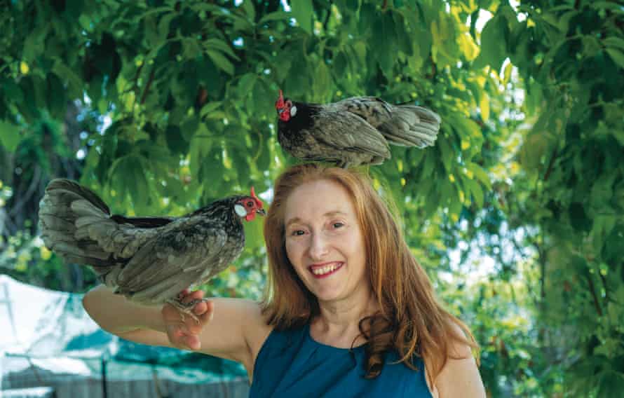 This Chicken Life author Fiona Scott-Norman with two of her chickens.
