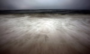 Waves roll on to the beach at Orange Beach, Alabama