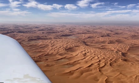 Zara Rutherford flies over the Saudi Arabian desert