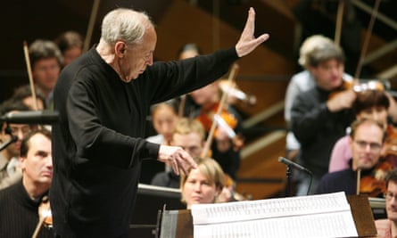 Boulez conducting the SWR Symphony Orchestra in Germany in 2008: ‘undemonstrative to a fault’.