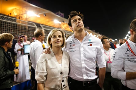 Susie Wolff dan Toto Wolff di Grand Prix Bahrain pada 2019.