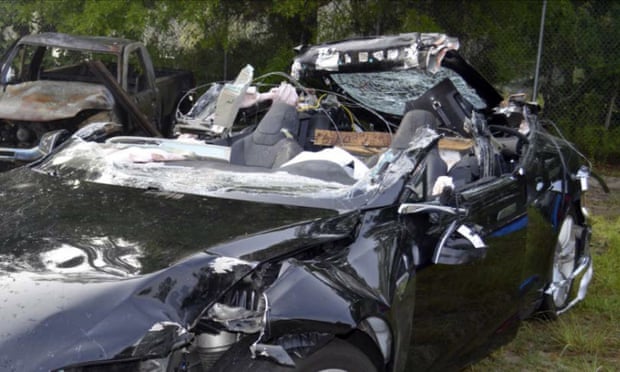 The Tesla Model S that was being driven by Joshua Brown, who was killed when the Tesla sedan crashed while in Autopilot mode on 7 May 2016.
