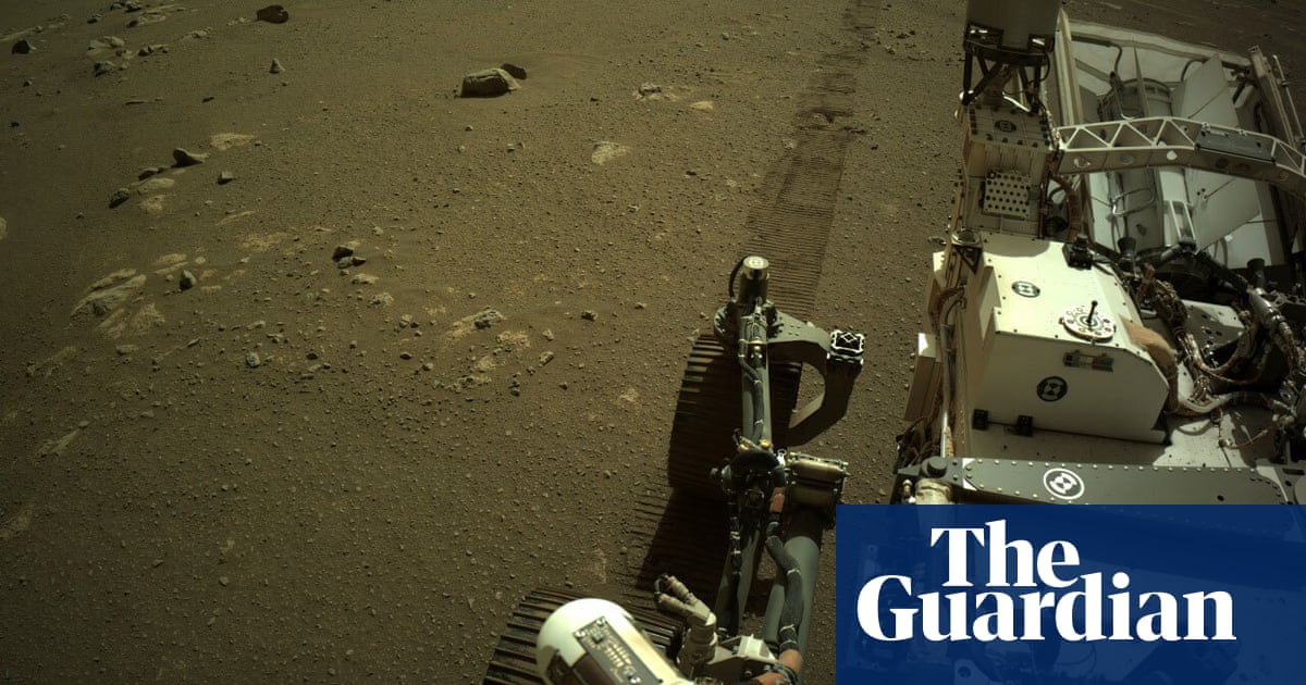 Perseverance rover sends back first ever recording of driving on Mars – video