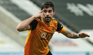 Wolverhampton Wanderers’ Ruben Neves celebrates after scoring their equaliser.