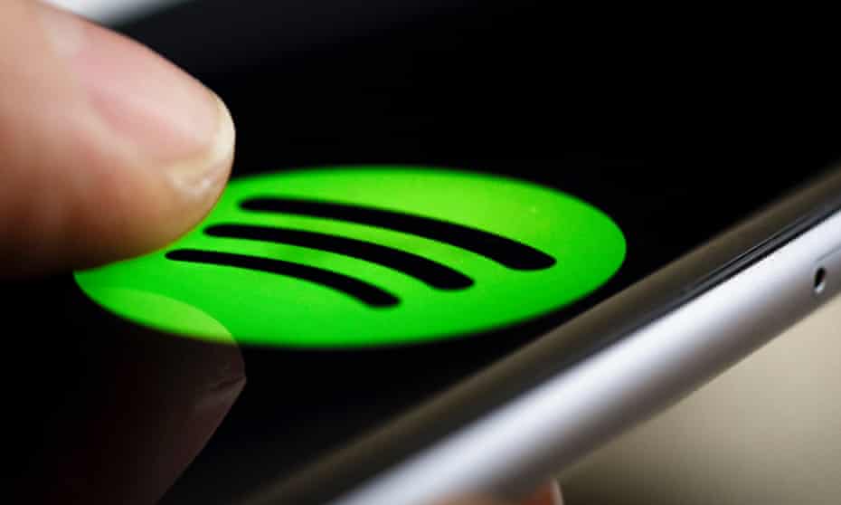 After users tap on the icon, Spotify suggests a number of typical requests for a voice-controlled music system.