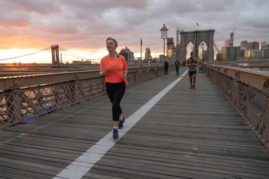 Truss during a morning jog over Brooklyn Bridge in September.