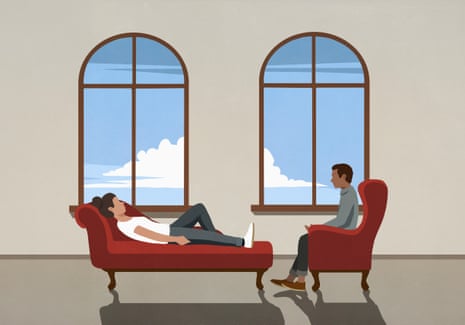 illustration of therapist talking to patient