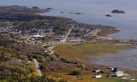 An aerial view of Fort Chipewyan.
