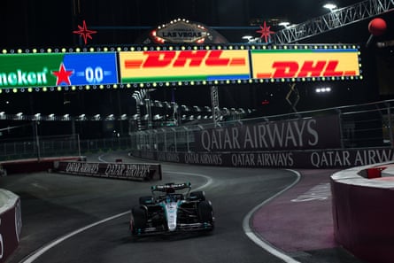 George Russell en route to pole position