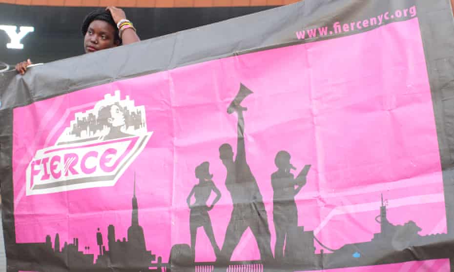 Activists rally in front of the Barclay’s Center in downtown Brooklyn, New York, to protest against unaddressed violence against trans women of color as part of a nationwide Trans Liberation Tuesday.