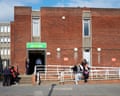 People waiting outside Job centre plus Nottingham England ukDWX1GE People waiting outside Job centre plus Nottingham England uk