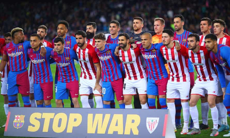 Other sports and clubs, like Barcelona and Athletic Bilbao, have been more direct in their sympathy with Ukraine.
