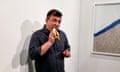 David Datuna eats a banana at Art Basel in Miami Beach.