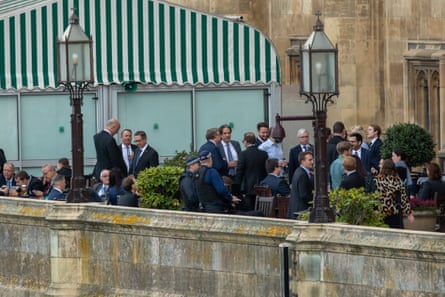 MPs on a parliamentary terrace by the Thames