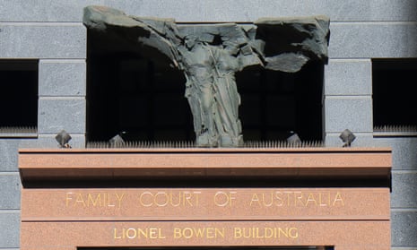 statue on top of entrance to family court in sydney