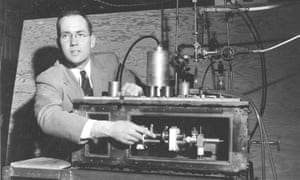 Charles Townes with his maser, the forerunner to the laser.