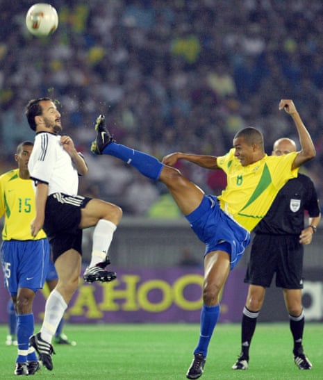 The balletic twinkletoes of Gilberto Silva in the 2002 final.