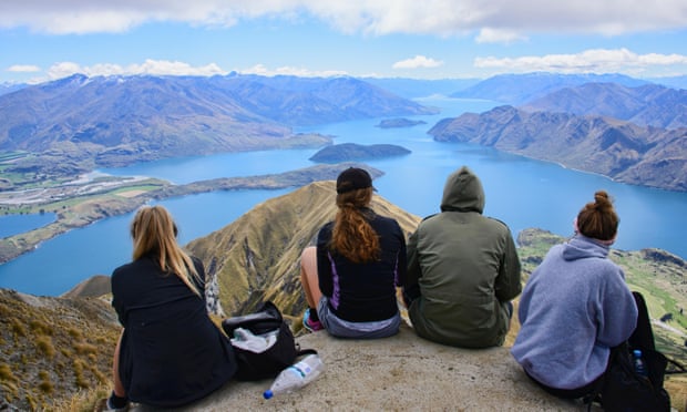 Panoramic views of Lake Wanaka from Roys Peak, Wanaka, New Zealand