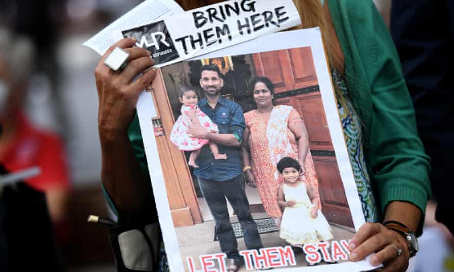 A Sydney vigil in support of the detained Tamil family from Biloela who have been held in detention on Christmas Island for the past three years