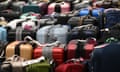 A large amount of travel luggage