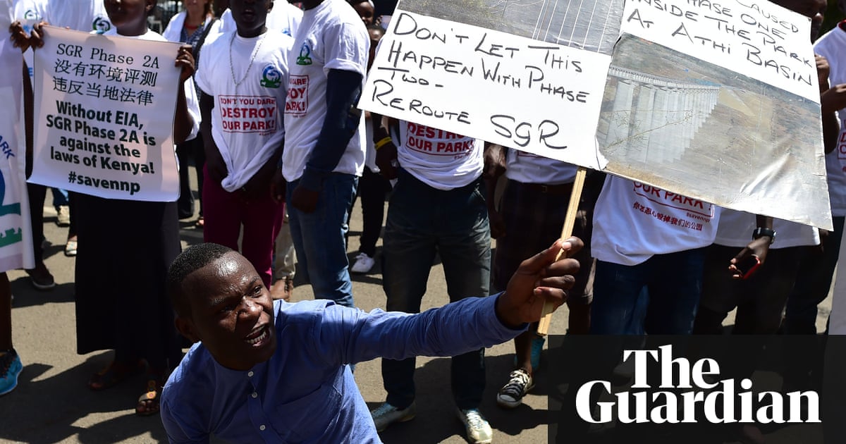 Kenyan conservationists protest as Chinese company starts work on railway | World news | The Guardian