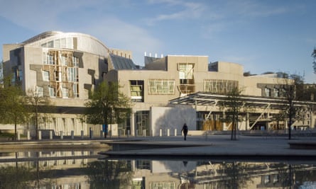 the Scottish Parliament building at Holyrood in Edinburgh