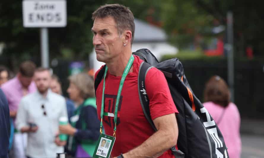 Pat Cash arrives at Wimbledon.