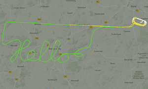 The tracking of a private plane in Germany shows the pilot had planned the route to spell out the word ‘hello’.