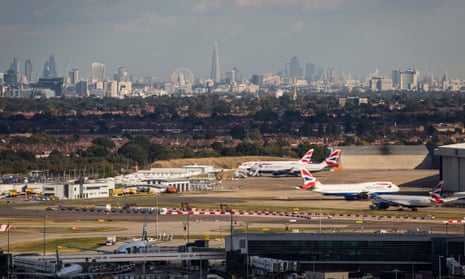 A general view of aircraft at Heathrow airport