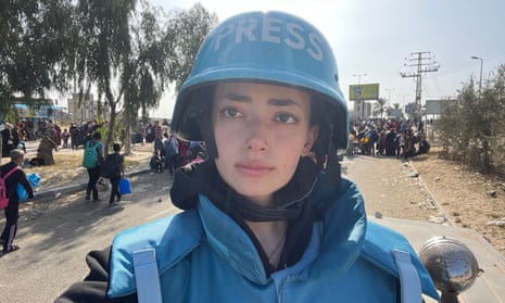 Plestia Alaqad in press helmet and jacket