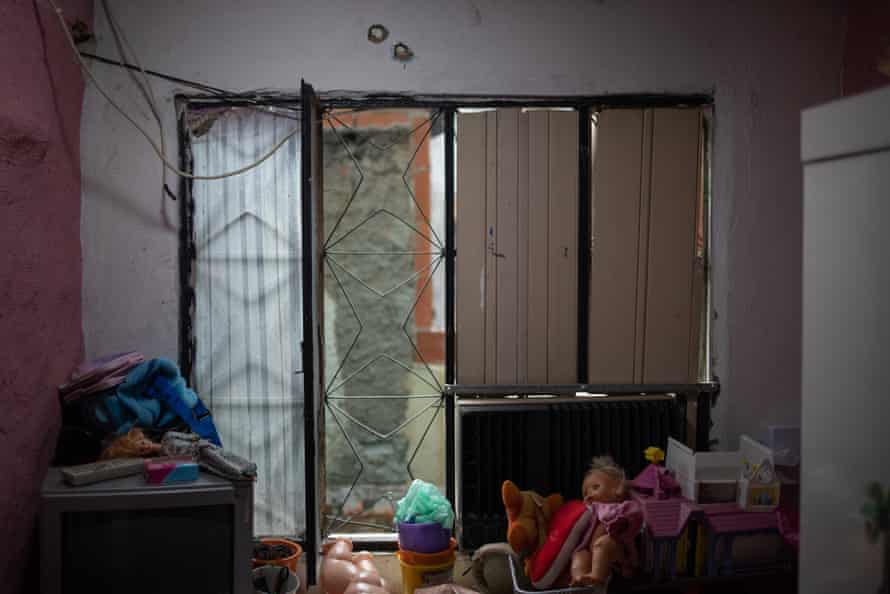 A child’s bedroom where police killed one of the victims of last week’s raid.