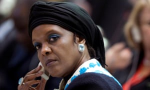 Grace Mugabe in black head-dress