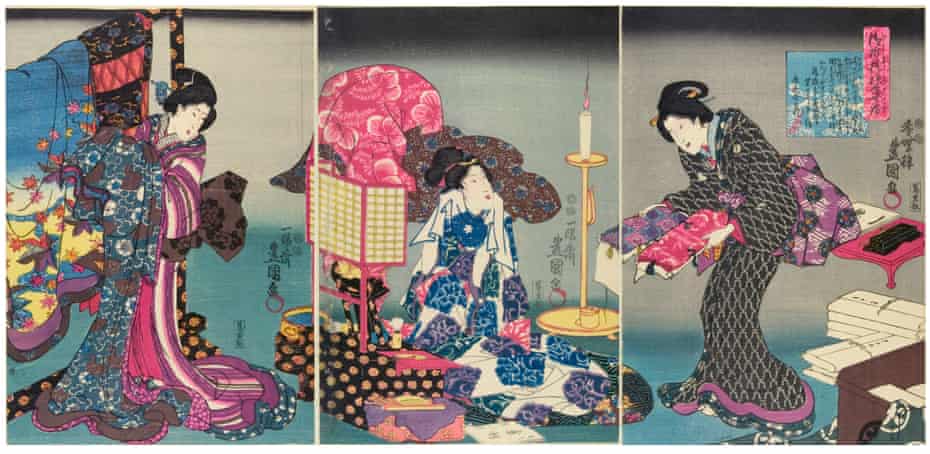 Woodblock print by Utagawa Kunisada, 1847-52, from Kimono: Kyoto to Catwalk.
