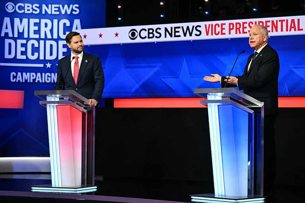 Tim Walz and JD Vance debate in New York.