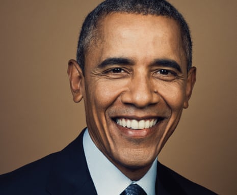 Barack Obama smiling looking at the camera